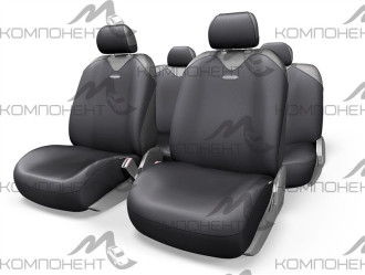 Авточехлы-майки полиэстер  9пр. R-1 SPORT PLUS закрытое сиденье черн.
