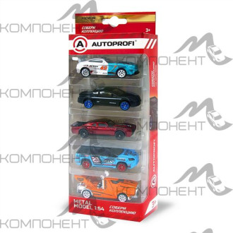 Набор коллекционных машинок 1:64, 5 штук (RCN-002 TF/WH, SUP-001 BK, MUS-001 RD, 4X4-001 BL, TRU-005