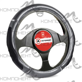 Оплетка руля M экокожа AUTOPROFI спортивный дизайн, гелевые вставки