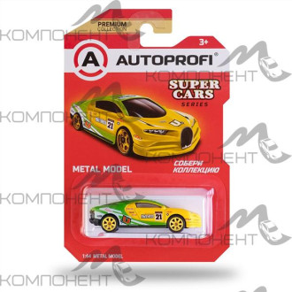 Машинка коллекционная 1:64, Серия SUPER CARS (Bugatti), SUP-004, желт./зеленый