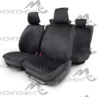 Накидки на весь салон каркас алькантара 5шт Car Performance поролон 8мм черн/серый