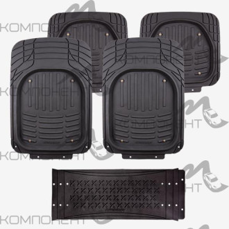 Коврик салона 5пр. AUTOPROFI термопласт черный (73*52/48*52/70*29) вырезаемые ванночки