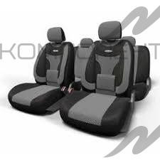 Авточехлы велюр 11пр. EXTRA COMFORT универс. черн./темно-серый