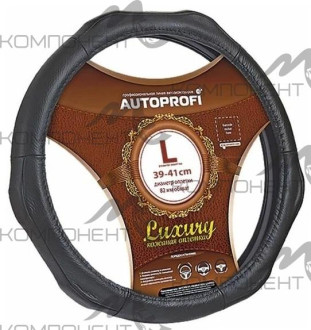 Оплетка руля L кожа нат. AUTOPROFI LUXURY с шестью "бугорками" Черная