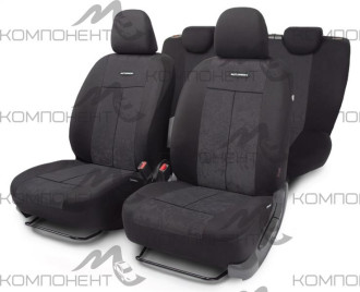 Авточехлы полиэстер/велюр 9пр. TT универс. AIRBAG черн./черн.