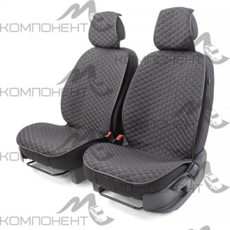 Накидки на передние сиденья лен 2шт. Car Performance fiberflax круп плетен+ромб порол.10мм черн.