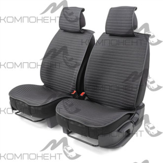 Накидки на передние сиденья лен 2шт. Car Performance fiberflax средн плетен порол. 8мм черн/сер.
