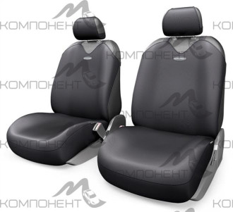 Авточехлы-майки полиэстер  4пр. R-1 SPORT PLUS передний ряд, закрытое сиденье, черный