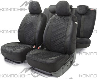 Авточехлы алькантара 15пр. ALCANTARA черный
