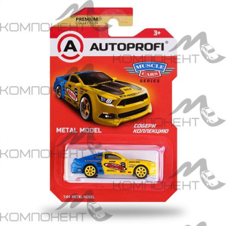 Машинка коллекционная 1:64, Серия MUSCLE CARS (Mustang), MUS-002, желт./синий