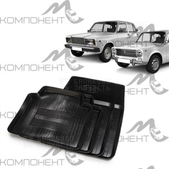 Коврик салона 4пр. БЗ 2101-07 без задней перемычки РЕЗИНА