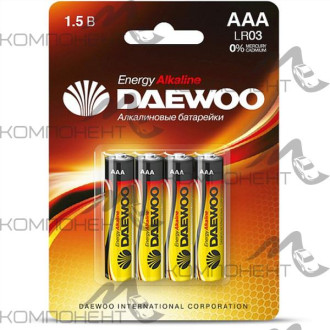 Элемент питания LR03 ААА Daewoo Energy блистер BL-4