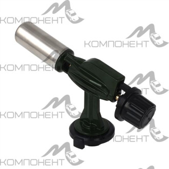 Газовая горелка с пьезорозжигом цанговый захват широкое сопло алюмин. корпус 14*4*7,5см ЕРМАК