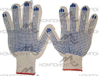 Перчатки х/б с ПВХ "Хозяин" 10кл. СТАНДАРТ белые