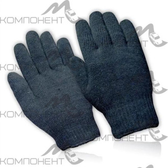 Перчатки х/б двойные "ЗИМА" черные