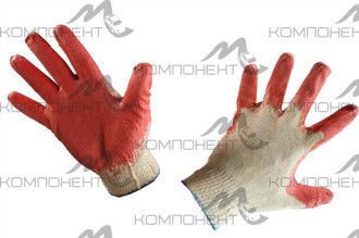 Перчатки х/б один облив Москва (03 040) цвет в ассортименте