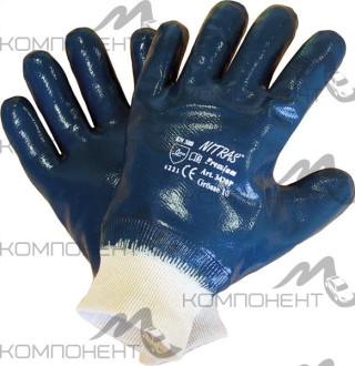 Перчатки х/б с полным нитриловым покрыт. EN388 (Крага Стандарт)