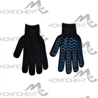 Перчатки х/б с ПВХ "Волна" 10кл. № 4 черные