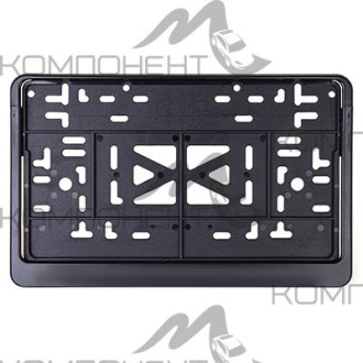 Рамка номера пластмассовая с защелкой (без надписи) 290*170 ГОСТ черная SKYWAY 1шт