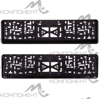 Рамка номера пластмассовая с защелкой (без надписи) черная полированная SKYWAY