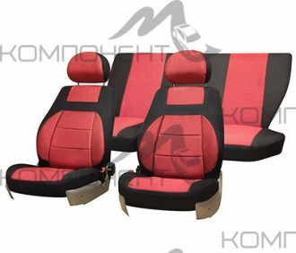 Авточехлы жаккард 12пр. SKYWAY LADA ВАЗ-2112 хэтчбек 1999-2009 Красный