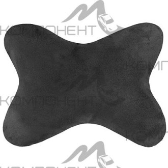 Подушка на подголовник алькантара/кожа иск. SKYWAY Серая