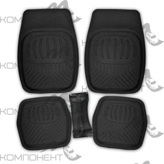 Коврик салона 5пр. SKYWAY Rain-2 полиуретан черный (69*48/26*60/48*48) ванночка