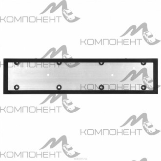 Рамка номера метал. АНТИВАНДАЛ (без надписи) SKYWAY черная+крепеж и резиновые втулки 1шт в пакете