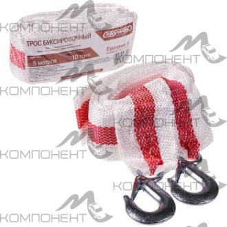 Трос буксировочный лента 10т (2крюка длина 5м) SKYWAY в пакете