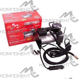 Компрессор 40л/мин 10 АТМ SKYWAY БУРАН-01 N Hi-tech 12V 168W мет в прикурив. сумка
