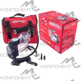 Компрессор 45л/мин 10 АТМ SKYWAY БУРАН-02 Hi-tech 12V 168W мет в прикурив. сумка