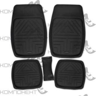 Коврик салона 5пр. SKYWAY Rain-5 полиуретан черный (70*49/26*60/49*49) ванночка