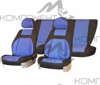 Авточехлы жаккард 12пр. SKYWAY LADA PRIORA 2008-2013 хэтчбек Синий