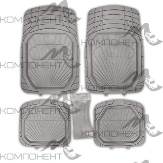 Коврик салона 5пр. SKYWAY Rain-3 полиуретан серый (77*52/26*60/47*50) ванночка