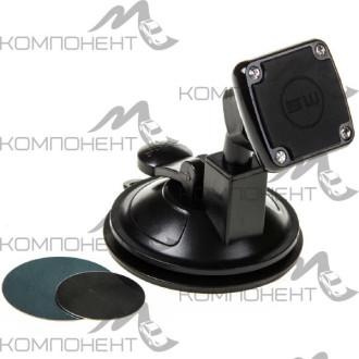 Держатель телефона магнитный на присоске SKYWAY короткая ножка Черный