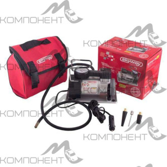 Компрессор 35л/мин 10АТМ SKYWAY БУРАН-09 мет в прикурив. малошумный в сумке SV-1030