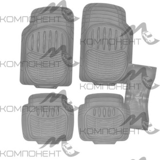 Коврик салона 5пр. SKYWAY Hot-2 полиуретан серый (72*49/44*48,5/60*26)