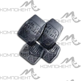 Коврик салона 4пр. SKYWAY "Rain-1" винил черный (69*48/48*48) ванночка