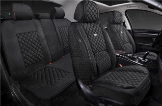 Накидки на весь салон 5D лен PSV Favorit Len Черный/Отстрочка Черная
