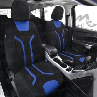 Авточехлы велюр 9пр. GTL Lord Черно-Синий