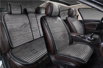 Накидки на весь салон вельвет/экокожа PSV Bliss Черно-Серый