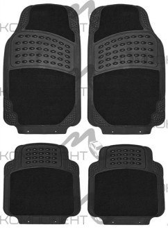 Коврик салона 4пр. PSV MAGNUM резина черный (71*45,5/44*46,5) ковролиновые вставки