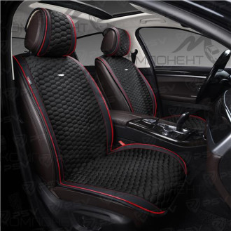 Накидки на передние сиденья велюр PSV Hornet 2 FRONT Черный/Кант красный