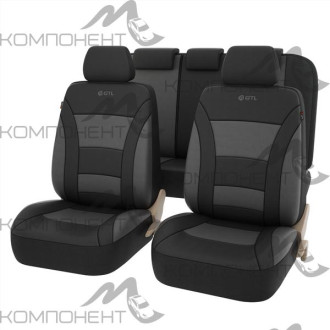 Авточехлы полиэстер 9пр. GTL Commodore с имитацией кожи графит