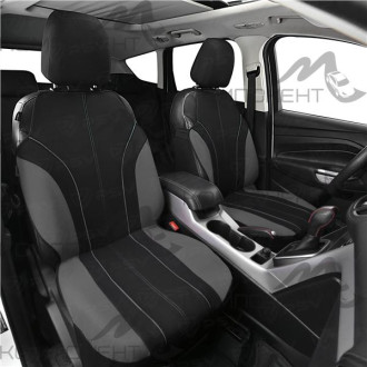 Авточехлы-майки полиэстер/пинэйпл  4пр. GTL Level 2 FRONT передний ряд Т. Серый