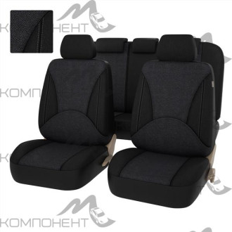 Авточехлы экокожа/жаккард 11пр. PSV Imperial Next Т.Серый