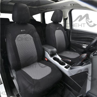 Авточехлы полиэстер 9пр. GTL Romb Т.Серый