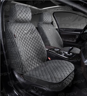 Накидки на передние сиденья 5D велюр PSV Velur 2 FRONT Серый/Отстрочка Серая