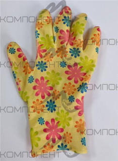 Перчатки нейлоновые "Цветочек" нитриловое покрытие (точка Саяны)