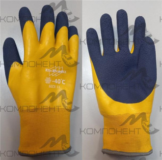 Перчатки нейлоновые со вспененным покрытием ЗИМА полностью облитые, двойные, иск.мех (точка Саяны)